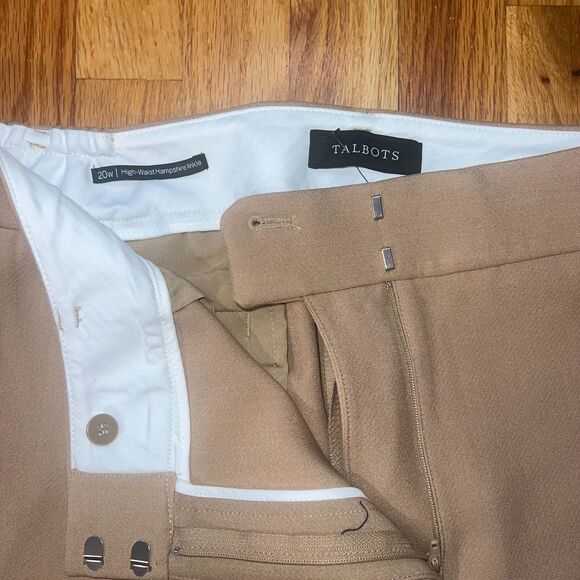 TALBOTS HAMPSHIRE STRAIGHT ANKLE PANT - CURVY FIT Sz 20W Tan Rattan $149 retail - Picture 11 of 12